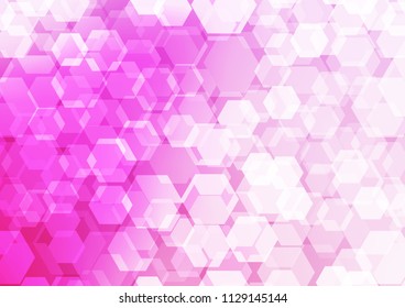 Light Pink vector hexagon mosaic pattern. A sample with polygonal shapes. The polygonal design can be used for your web site.