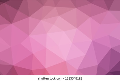 Light Pink vector hexagon mosaic template. Geometric illustration in Origami style with gradient.  The best triangular design for your business.