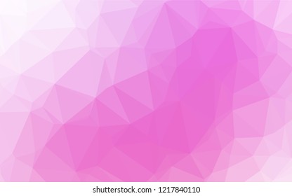 Light Pink vector hexagon mosaic texture. Geometric illustration in Origami style with gradient.  The textured pattern can be used for background.