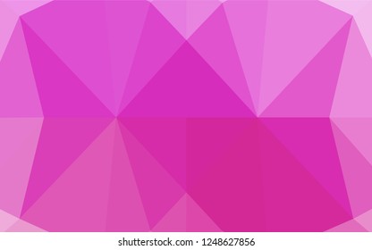 Light Pink vector hexagon mosaic cover. Triangular geometric sample with gradient.  A completely new design for your business.