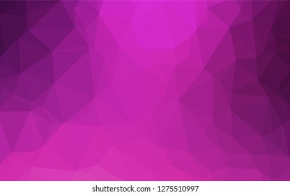 Light Pink vector hexagon mosaic cover. Shining illustration, which consist of triangles. The elegant pattern can be used as part of a brand book.