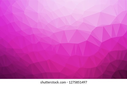 Light Pink vector hexagon mosaic cover. An elegant bright illustration with gradient. Triangular pattern for your business design.