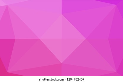 Light Pink vector hexagon mosaic template. Creative geometric illustration in Origami style with gradient. The textured pattern can be used for background.