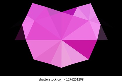 Light Pink vector hexagon mosaic texture. Shining colored illustration in a Brand new style. Triangular pattern for your business design.