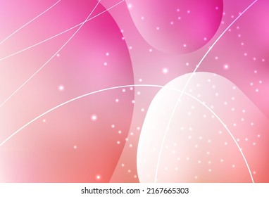 Light Pink vector Illustration with colorful circles, lines in abstract style. Illustration with set of shining colorful abstract circles. Elegant design for wallpapers.