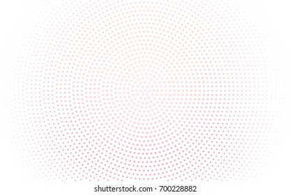 Light Pink vector illustration which consist of circles. Dotted gradient design for your business. Creative geometric background in halftone style with colored spots.
