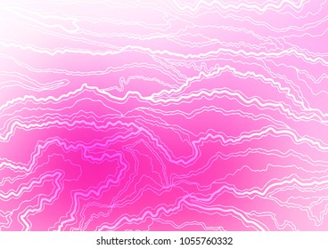 Light Pink vector indian curved pattern. Colorful abstract illustration with lines in Asian style. A completely new template for your business design.