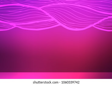 Light Pink vector indian curved background. Sketchy hand drawn doodles on blurred background. Brand-new design for your business.