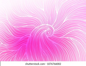 Light Pink vector indian curved template. Modern geometrical abstract illustration with doodles. The pattern can be used for coloring books and pages for kids.