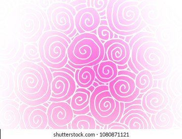 Light Pink vector indian curved template. Blurred decorative design in Indian style with Zen tangles. The elegant pattern can be used as a part of a brand book.