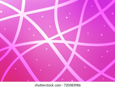 Light Pink vector indian curved pattern. Glitter abstract illustration with doodles and Zen tangles. The textured pattern can be used for website.