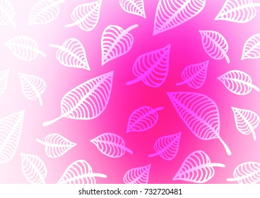 Light Pink vector indian curved pattern. Shining colored illustration with doodles in Zen tangle style. The textured pattern can be used for website.