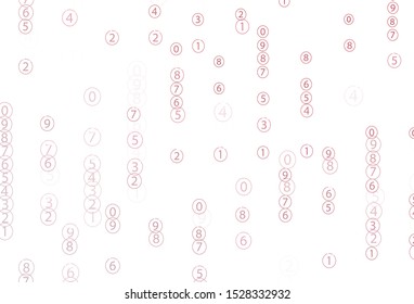 Light Pink vector layout with algebra elements. Shining colorful illustration with isolated Digit signs. Smart design for university advert.