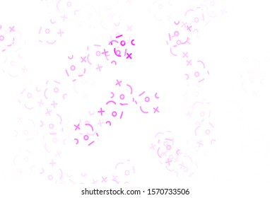 Light Pink vector layout with algebra elements. Illustration with Numeral symbols on abstract template. Best design a poster, banner of a math college.