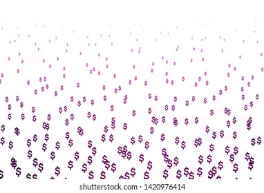 Light Pink vector layout with banking symbols. Modern abstract illustration with symbols of money. Smart design for your business advert of economic, wealth.
