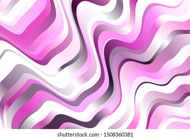 Light Pink vector layout with bent lines. Colorful geometric sample with gradient lines.  Elegant pattern for a brand book.