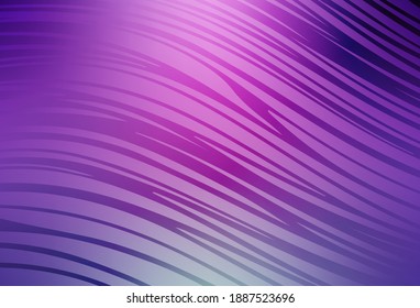 Light Pink vector layout with bent lines. A shining illustration, which consists of curved lines. Elegant pattern for a brand book.