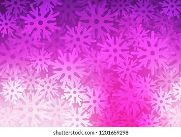 Light Pink vector layout with bright snowflakes. Modern geometrical abstract illustration with crystals of ice. The pattern can be used for year new  websites.