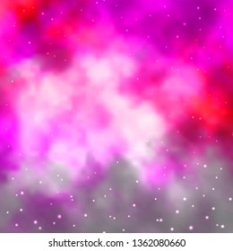 Light Pink vector layout with bright stars. Colorful illustration in abstract style with gradient stars. Pattern for websites, landing pages.