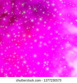 Light Pink vector layout with bright stars. Blur decorative design in simple style with stars. Pattern for websites, landing pages.