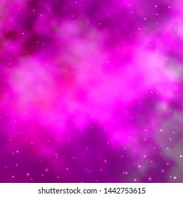 Light Pink vector layout with bright stars. Colorful illustration in abstract style with gradient stars. Theme for cell phones.