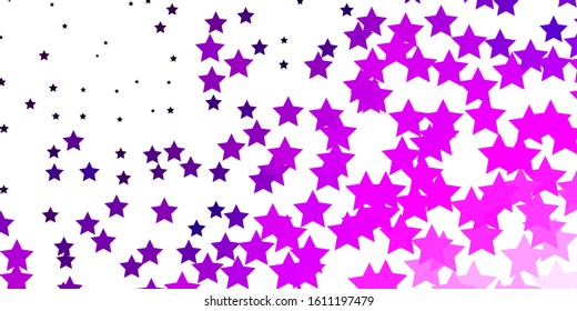 Light Pink vector layout with bright stars. Colorful illustration in abstract style with gradient stars. Theme for cell phones.