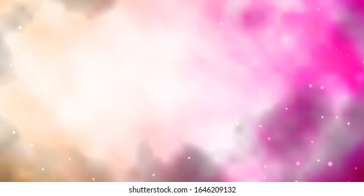 Light Pink vector layout with bright stars. Decorative illustration with stars on abstract template. Pattern for wrapping gifts.