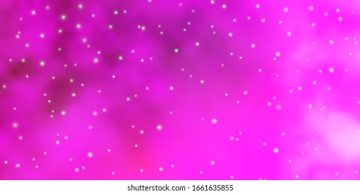 Light Pink vector layout with bright stars. Shining colorful illustration with small and big stars. Pattern for wrapping gifts.