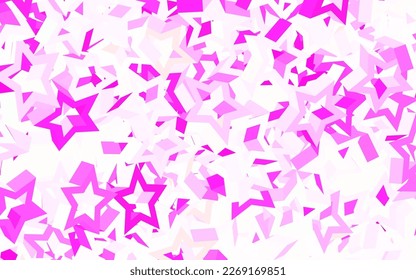 Light Pink vector layout with bright stars. Modern geometrical abstract illustration with stars. Pattern for astronomy websites.