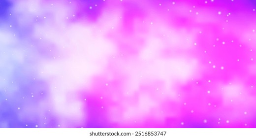 Light Pink vector layout with bright stars. Shining colorful illustration with small and big stars. Pattern for websites, landing pages.