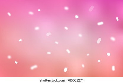 Light Pink vector layout with bright snowflakes. Decorative shining illustration with snow on abstract template. New year design for your business advert.