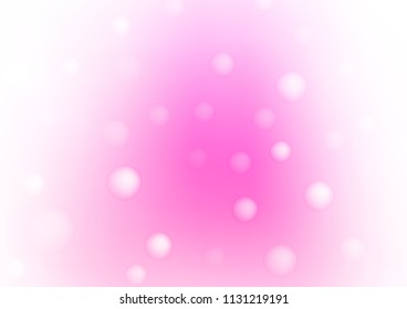 Light Pink vector layout with circle shapes. Beautiful colored illustration with blurred circles in nature style. Pattern can be used as texture of water, rain drops.