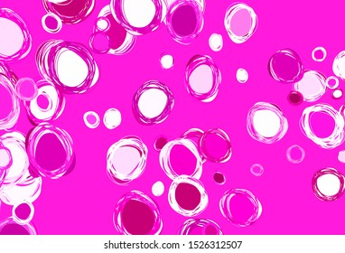 Light Pink vector layout with circle shapes. Blurred decorative design in abstract style with bubbles. Pattern for textures of wallpapers.