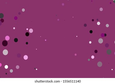 Light Pink vector layout with circle shapes. Illustration with set of shining colorful abstract circles. Completely new template for your brand book.