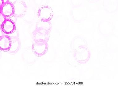 Light Pink vector layout with circle shapes. Glitter abstract illustration with blurred drops of rain. Design for your business advert.