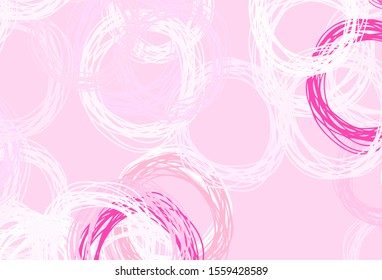 Light Pink vector layout with circle shapes. Abstract illustration with colored bubbles in nature style. New template for your brand book.