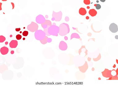 Light Pink vector layout with circle shapes. Modern abstract illustration with colorful water drops. Pattern for ads, leaflets.