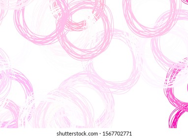 Light Pink vector layout with circle shapes. Abstract illustration with colored bubbles in nature style. New template for your brand book.