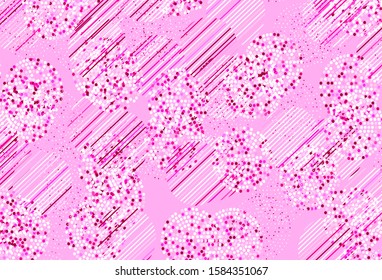 Light Pink vector layout with circle shapes. Illustration with set of shining colorful abstract circles. New template for your brand book.