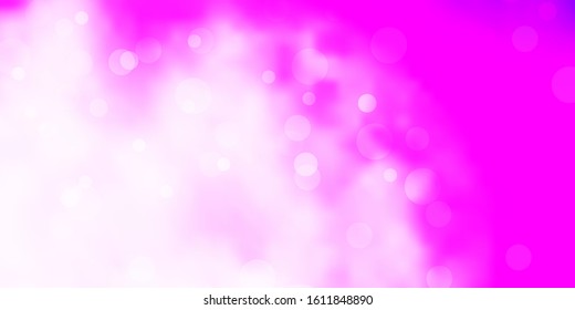 Light Pink vector layout with circle shapes. Abstract decorative design in gradient style with bubbles. New template for a brand book.