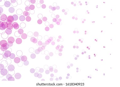 Light Pink vector layout with circle shapes. Illustration with set of shining colorful abstract circles. New template for your brand book.