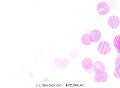 Light Pink vector layout with circle shapes. Beautiful colored illustration with blurred circles in nature style. Pattern for ads, leaflets.