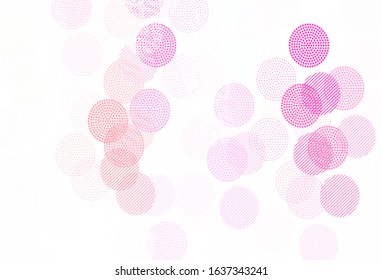 Light Pink vector layout with circle shapes. Blurred bubbles on abstract background with colorful gradient. New template for your brand book.
