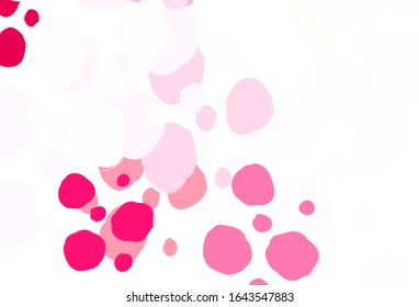 Light Pink vector layout with circle shapes. Illustration with set of shining colorful abstract circles. Design for poster, banner of websites.