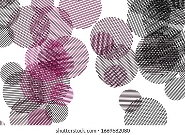 Light Pink vector layout with circle shapes. Illustration with set of shining colorful abstract circles. Pattern for textures of wallpapers.