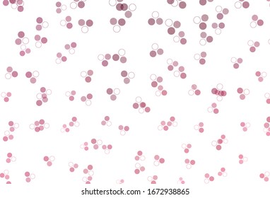 Light Pink vector layout with circle shapes. Glitter abstract illustration with blurred drops of rain. Pattern for ads, leaflets.