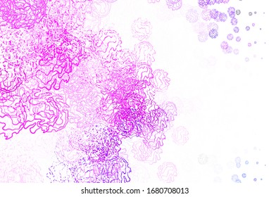 Light Pink vector layout with circle shapes. Circles, lines with colorful gradient on abstract background. Pattern for futuristic ad, booklets.