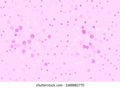 Light Pink vector layout with circle shapes. Modern abstract illustration with colorful dots, lines. New template for your brand book.