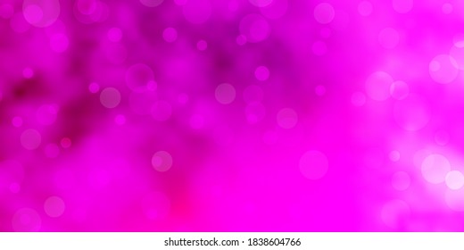 Light Pink vector layout with circle shapes. Abstract colorful disks on simple gradient background. Design for your commercials.