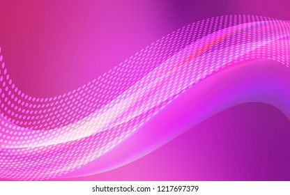 Light Pink vector layout with circles, lines. Glitter abstract illustration with connection of triangle structure. Pattern for beautiful websites.